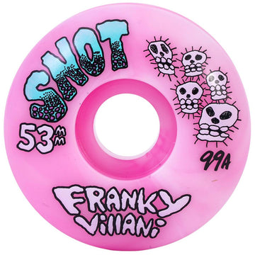 Snot Franky Villani Skulls Pink Swirl 53MM 99A Skateboard Wheels