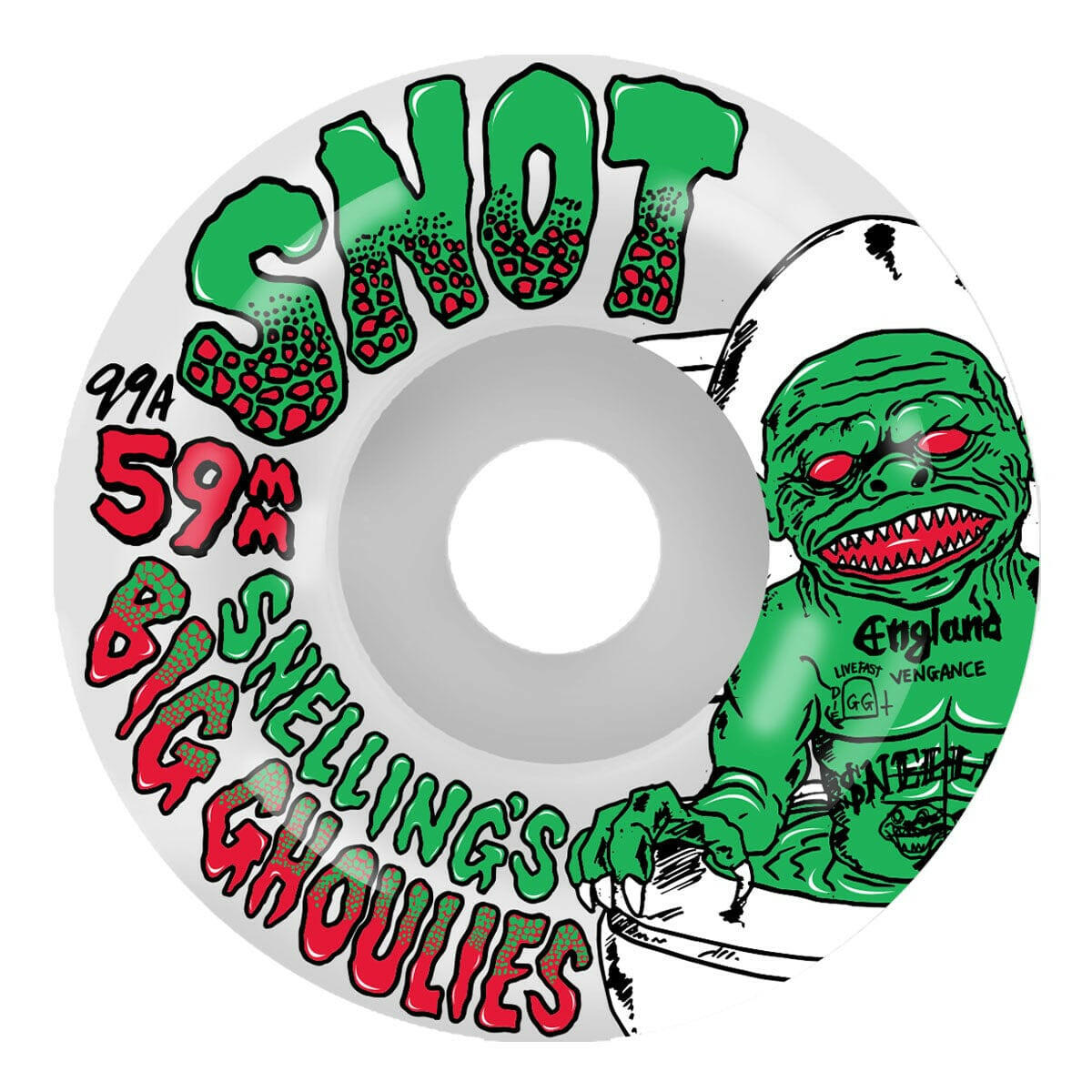Snot - Snelling's Big Ghoulies Conical 59MM 99A Skateboard Wheels.
