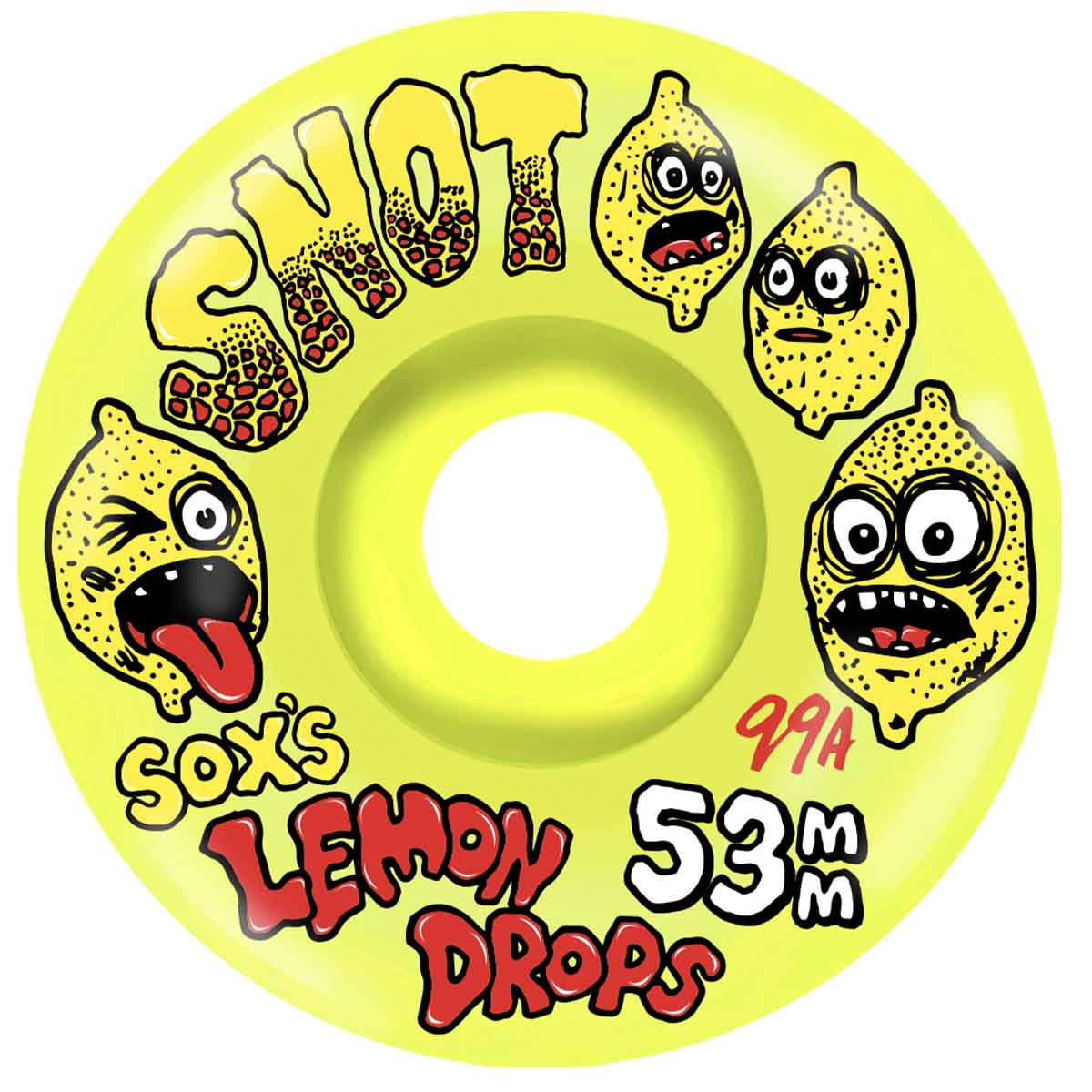 Snot Sox's Lemon Drops Conical 52MM 99A Skateboard Wheels