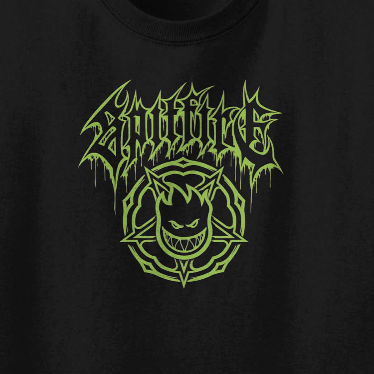 Spitfire Basic Pentagram Drip Tee Black Front Detail
