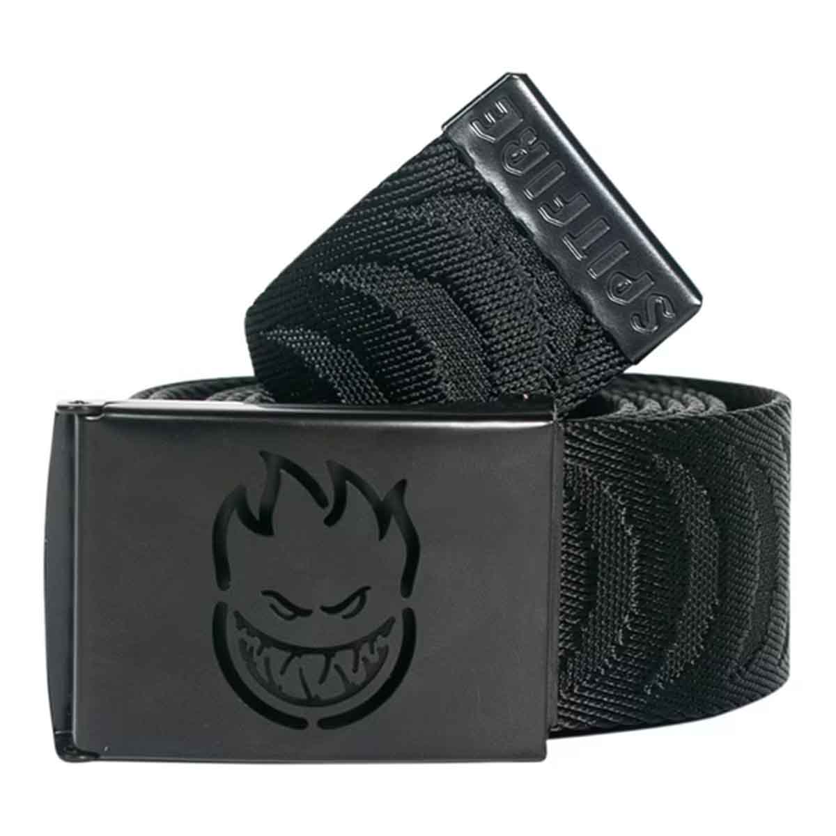 Spitfire Bighead Cut Out Jacquard Swirl Web Belt Black