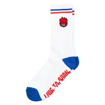 Spitfire - Bighead Fill Emb Socks White/Red/Blue.