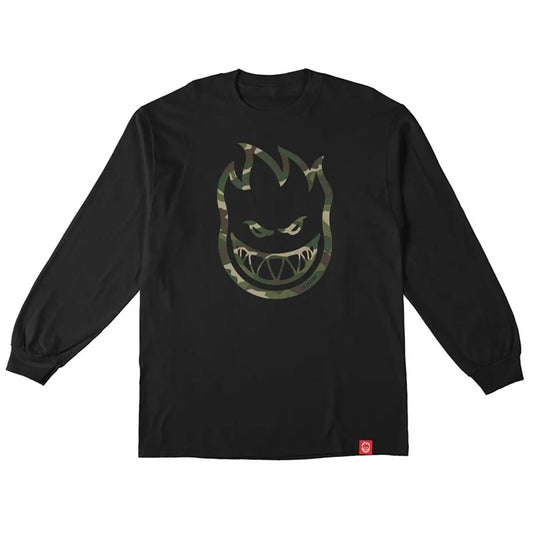 Spitfire - Bighead Outline Fill Youth L/S Tee Black/Camo