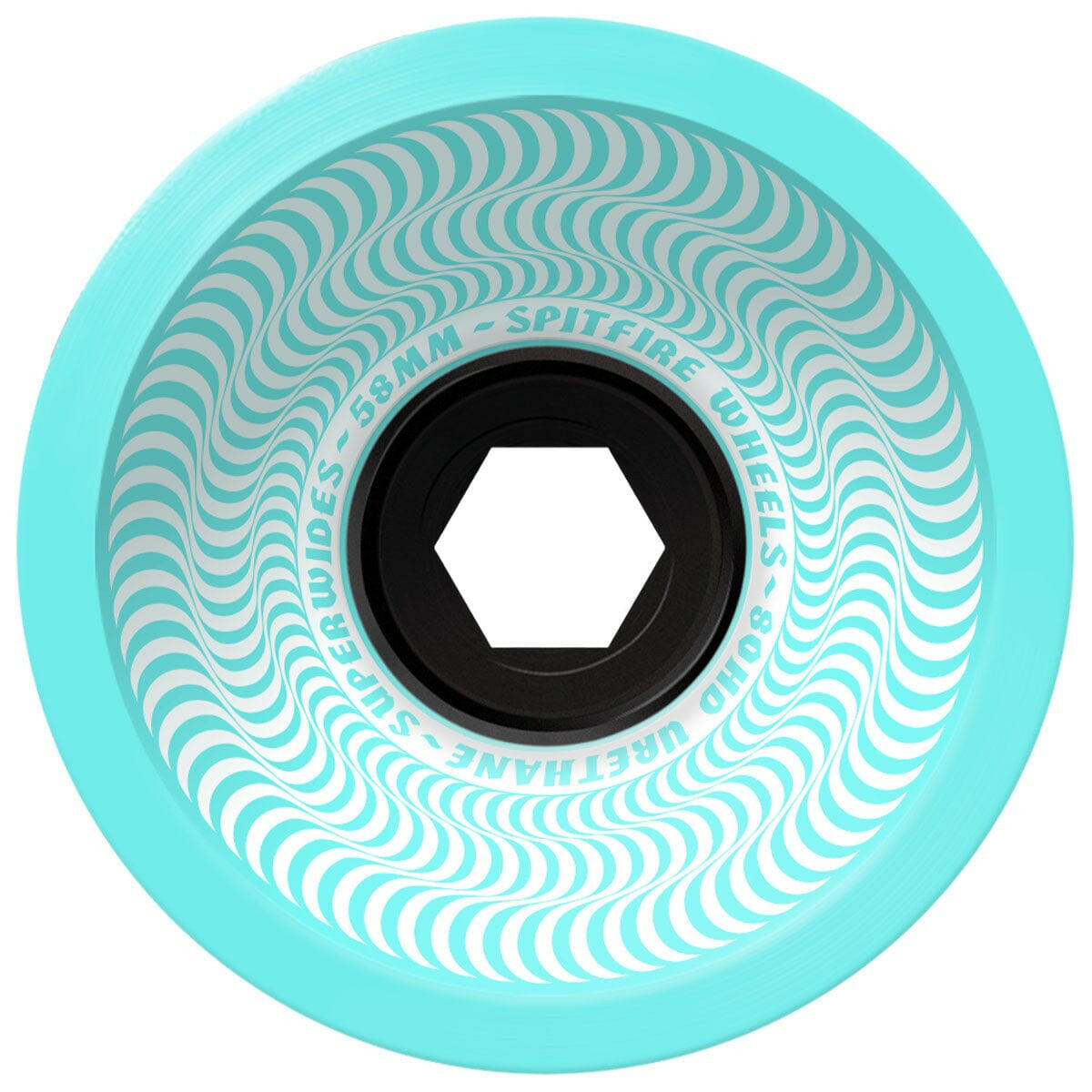 Spitfire - Superwides Sea-Foam Blue 58MM 80HD Skateboard Wheels.