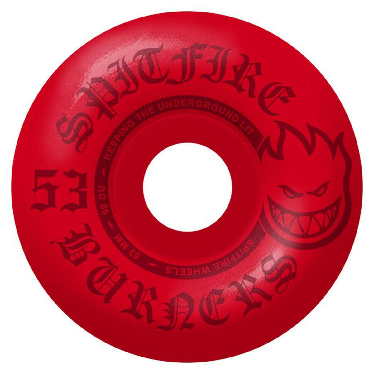Spitfire - Burners Red 53MM 99A Skateboard Wheels.