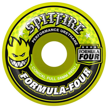 Spitfire - F4 Conical Full Yellow 58MM 99A Skateboard Wheels.