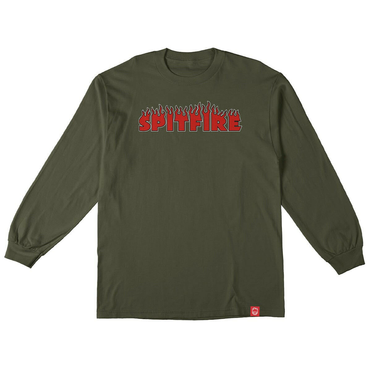 Spitfire - Demonseed Script Youth L/S Tee Forest Green.