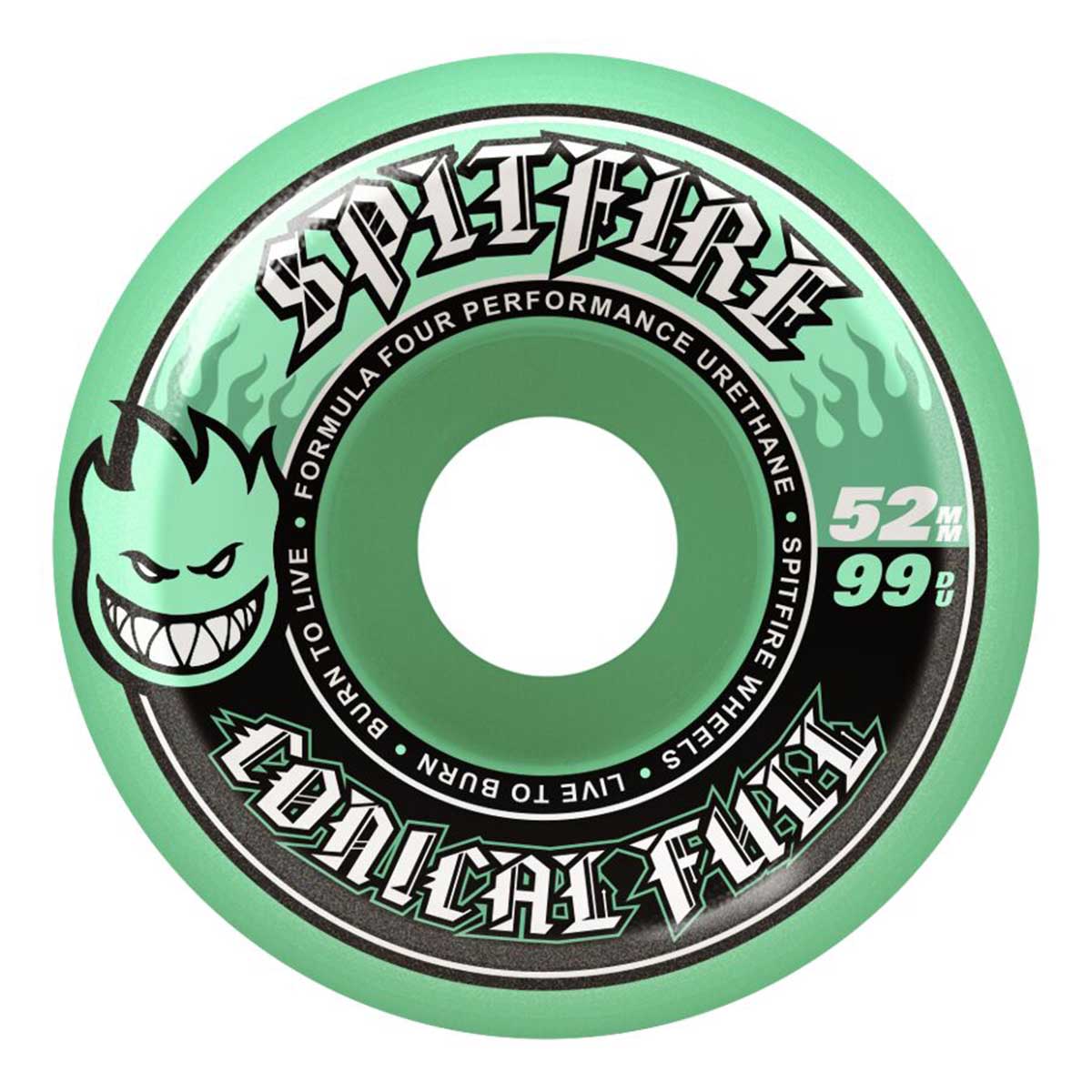 Spitfire F4 Teal Conical Full 52MM 99A Skateboard Wheels