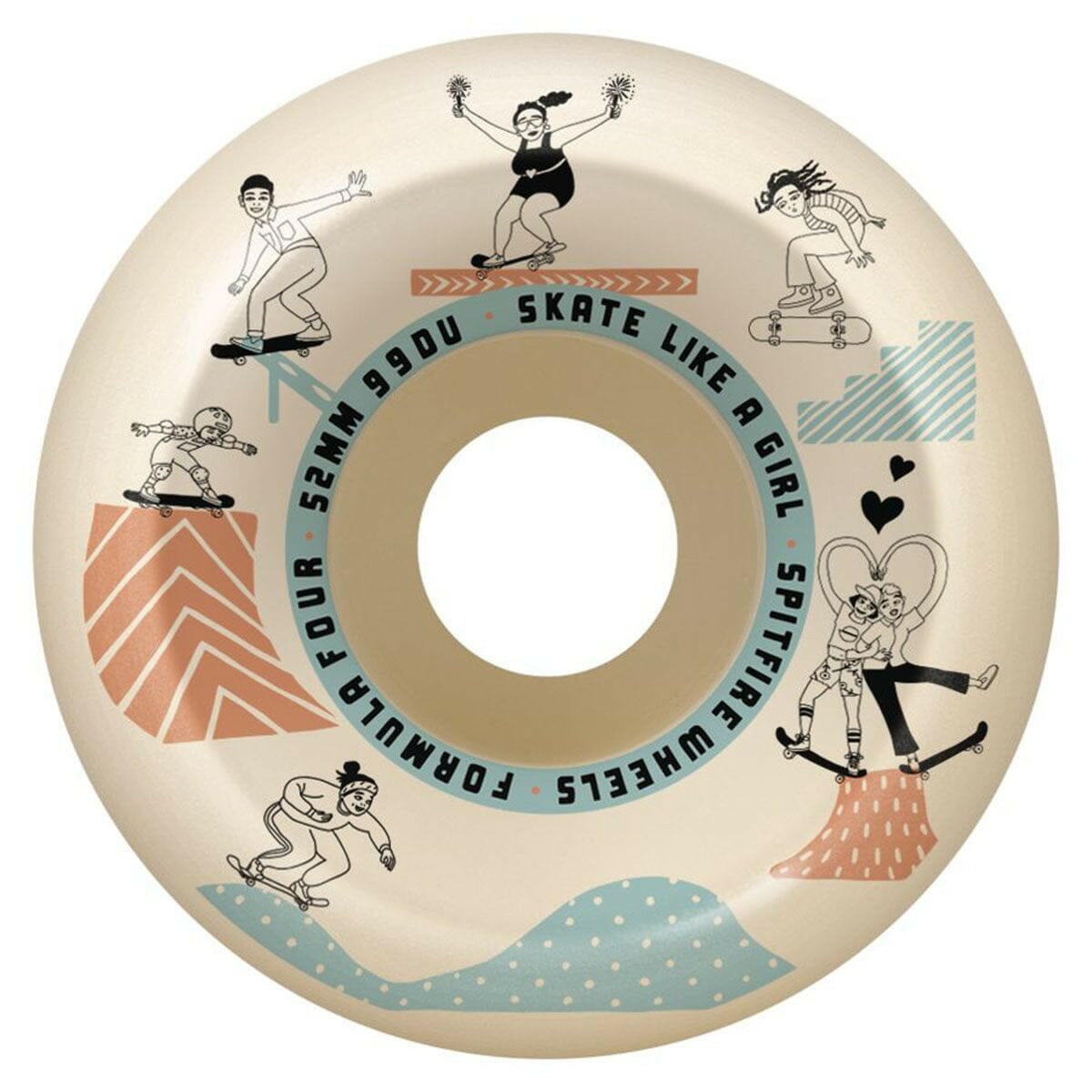 Spitfire - F4 Sessions Skate Like A Girl Conical Full 52MM 99A Skateboard Wheels.