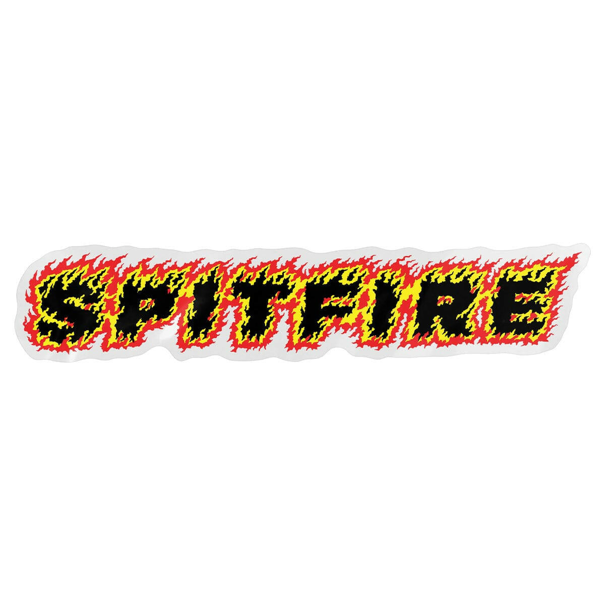 Spitfire - Flames Script 8" Sticker.