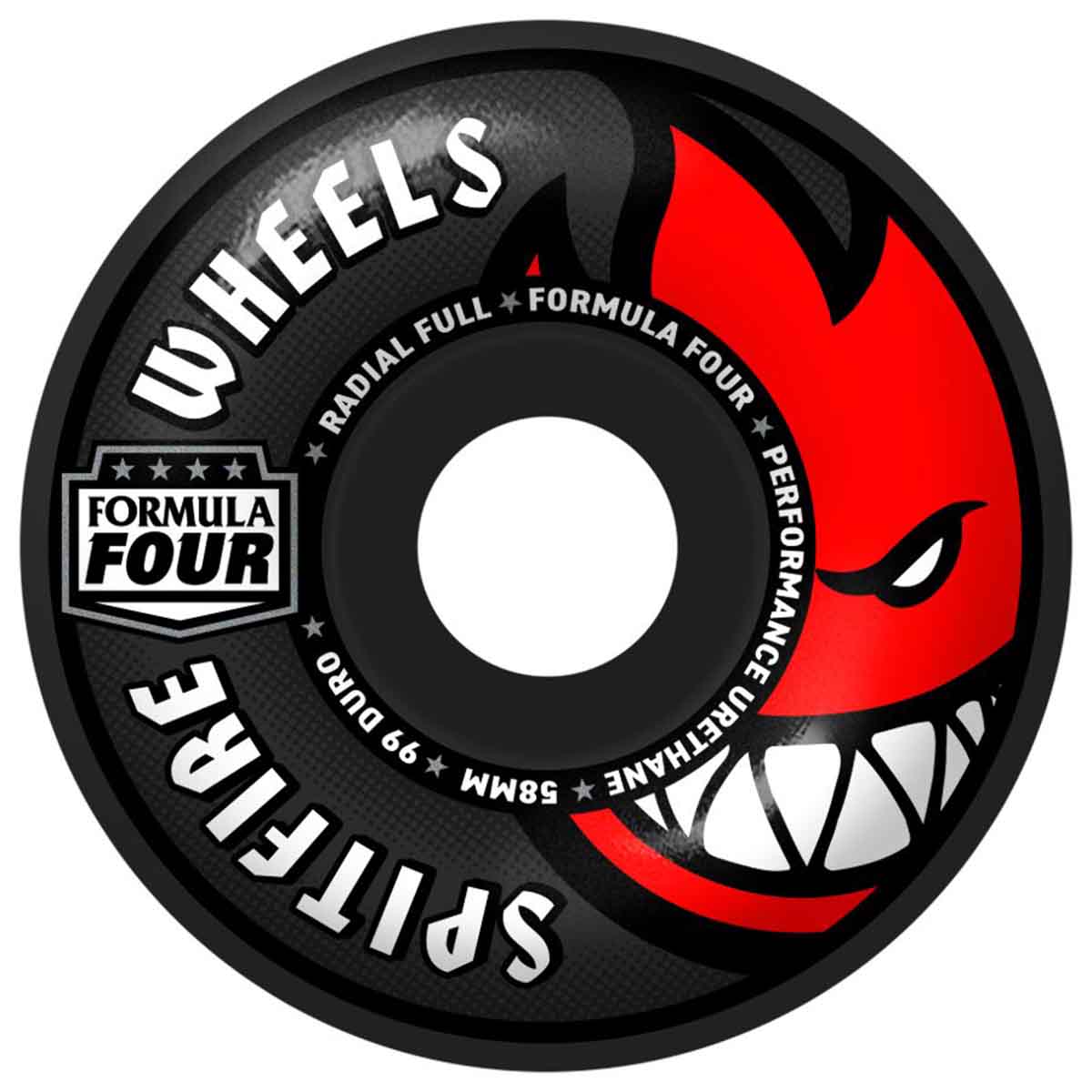 Spitfire F4 Black Radial Full 58MM 99A Skateboard Wheels