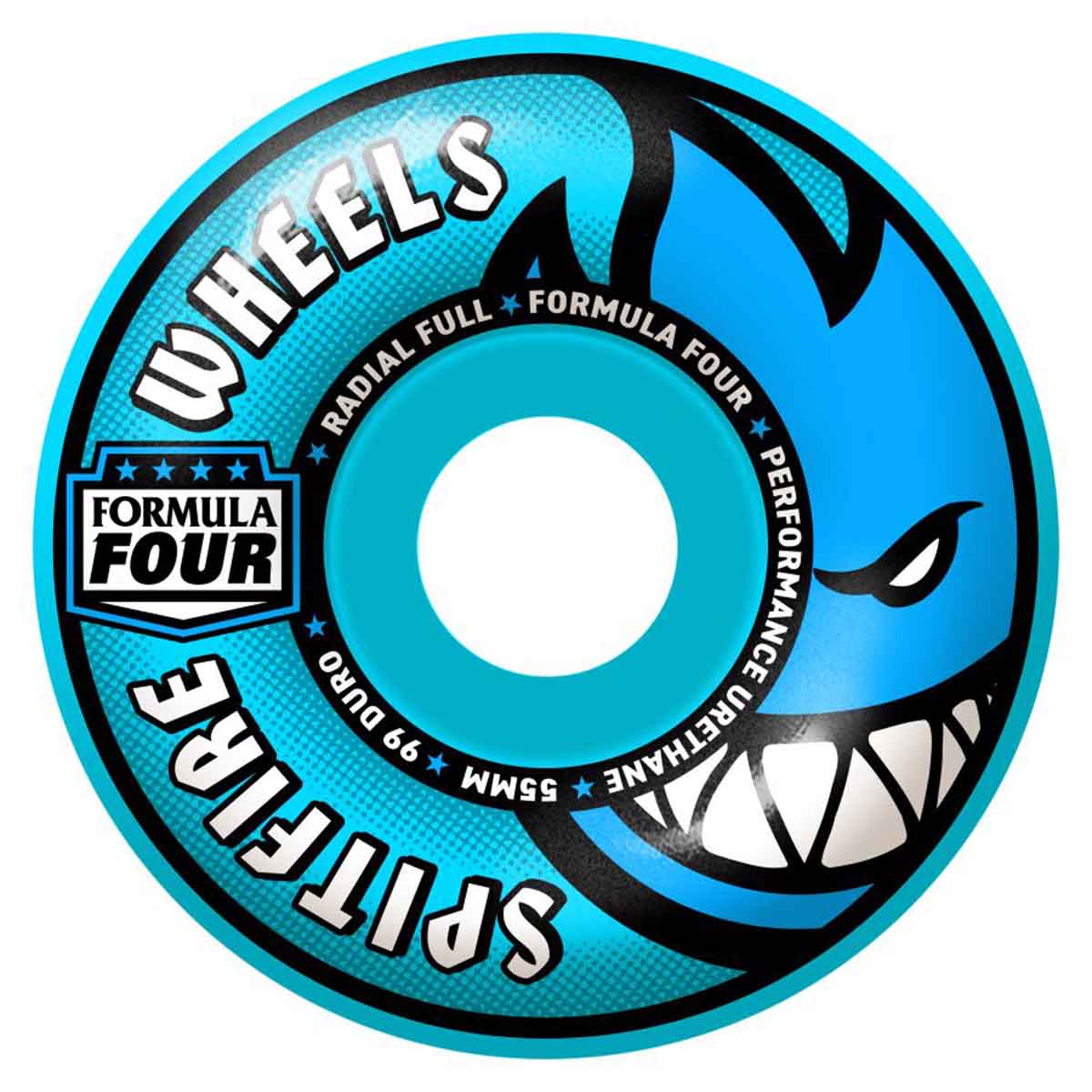 Spitfire F4 Light Blue Radial Full 55MM 99A Skateboard Wheels