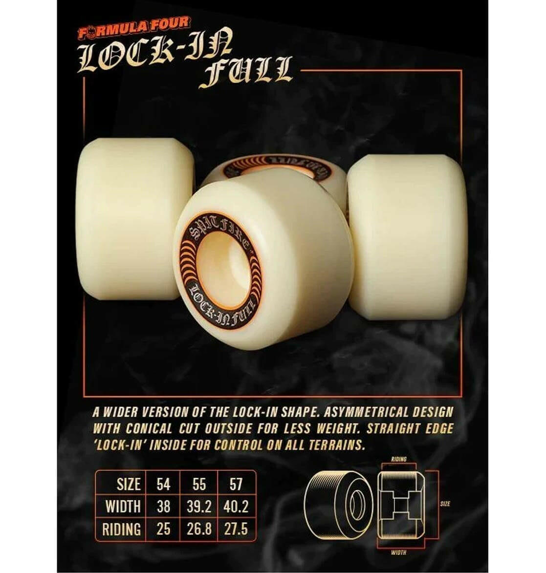Spitfire - F4 Lock In Full 54MM 99A Skateboard Wheels.