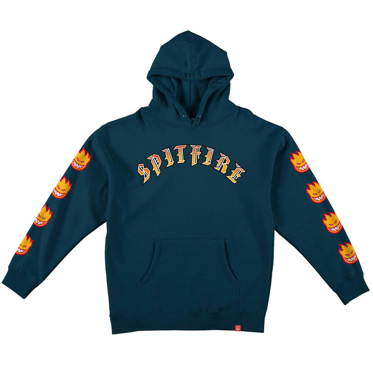 Spitfire - Old E Bighead Fill Sleeve Hoodie Slate Blue/Gold/Red.
