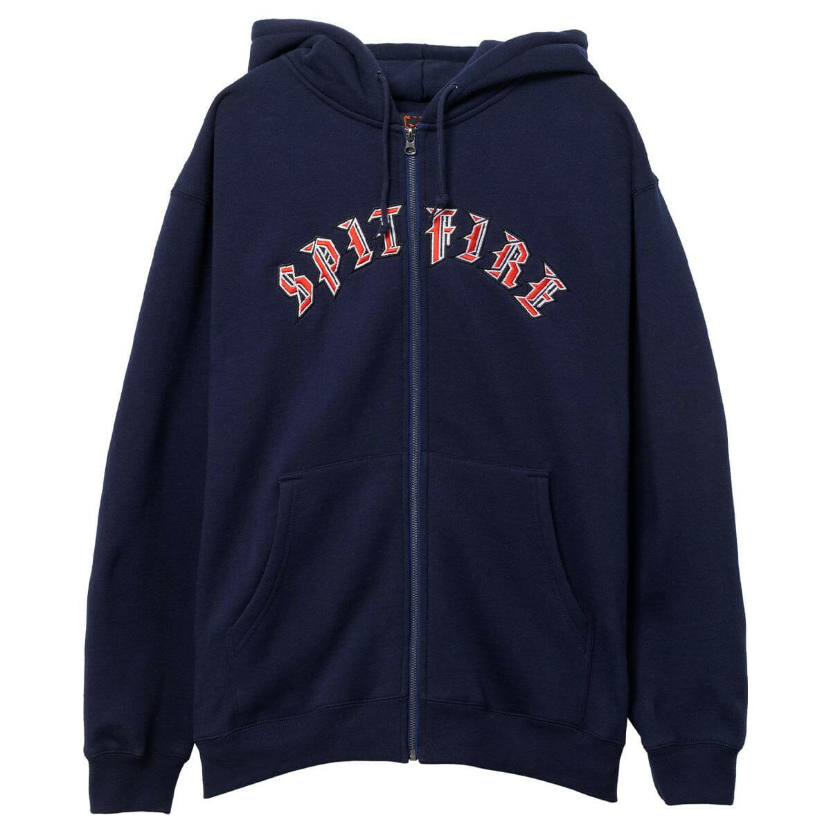 Spitfire - Old E Emb Zip Hoodie Navy/Red.