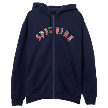 Spitfire - Old E Emb Zip Hoodie Navy/Red.