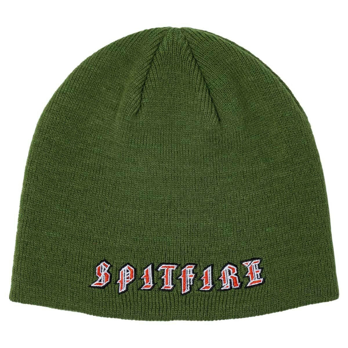 Spitfire - Old E Skully Beanie Olive/Red.