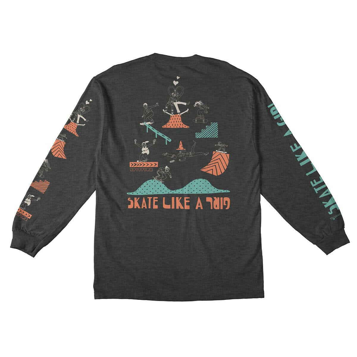 Spitfire - Skate Like A Girl Sessions Drop In L/S Tee Dark Heather.