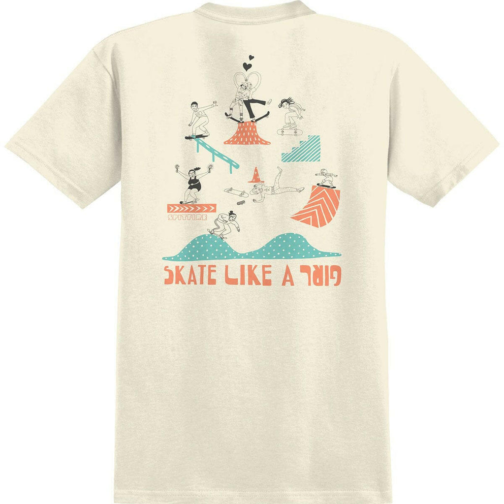 Spitfire Skate Like A Girl Sessions Roll In Tee Natural