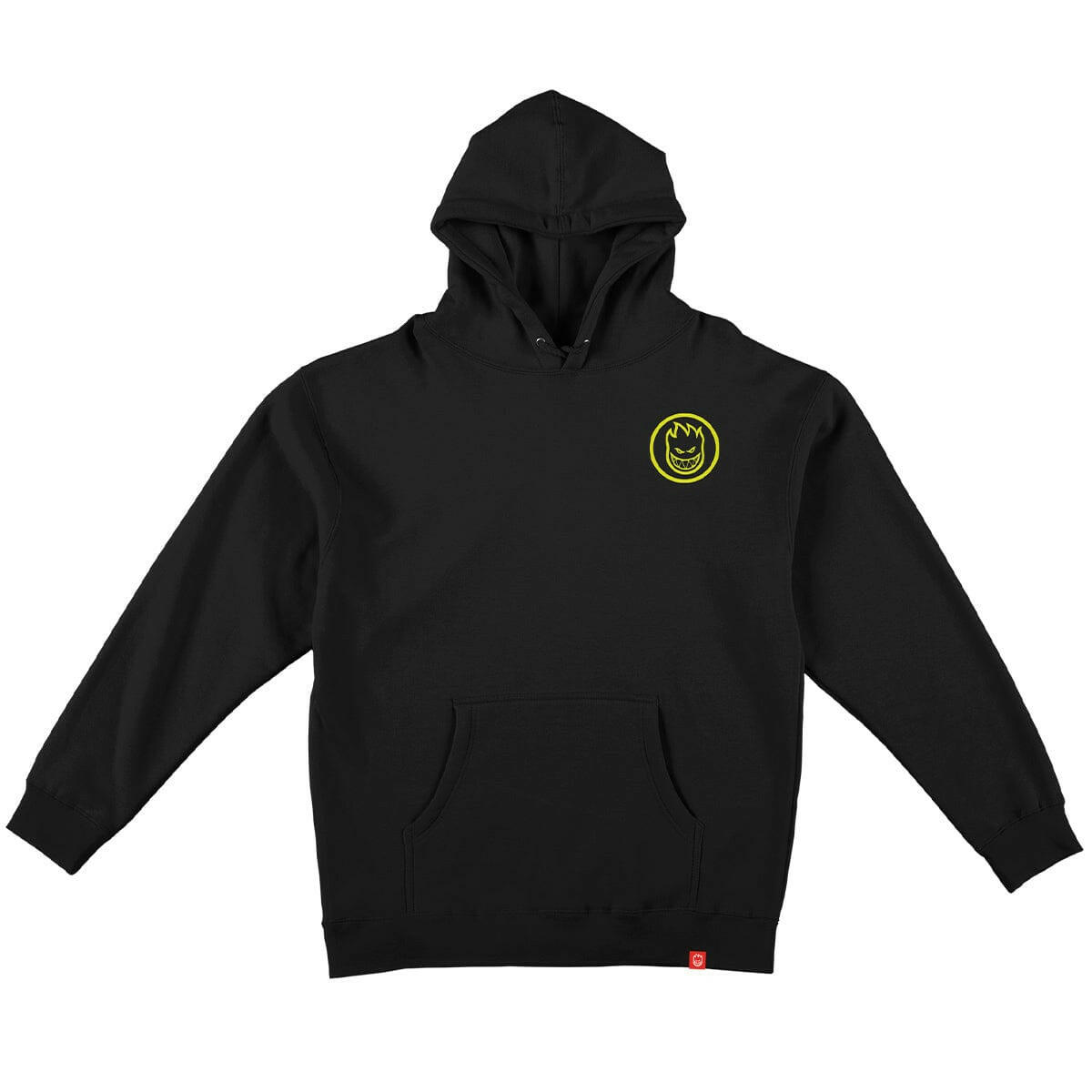 Spitfire - Swirled Classic Youth Hoodie Black/Safety Yellow.