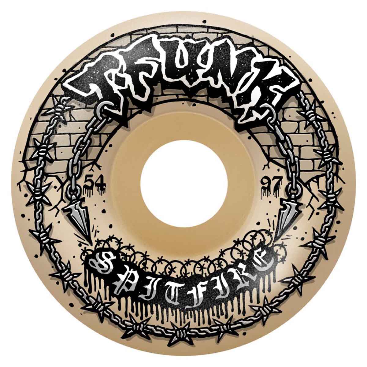 Spitfire F4 T-Funk Raw Radial Full 54MM 97A Skateboard Wheels
