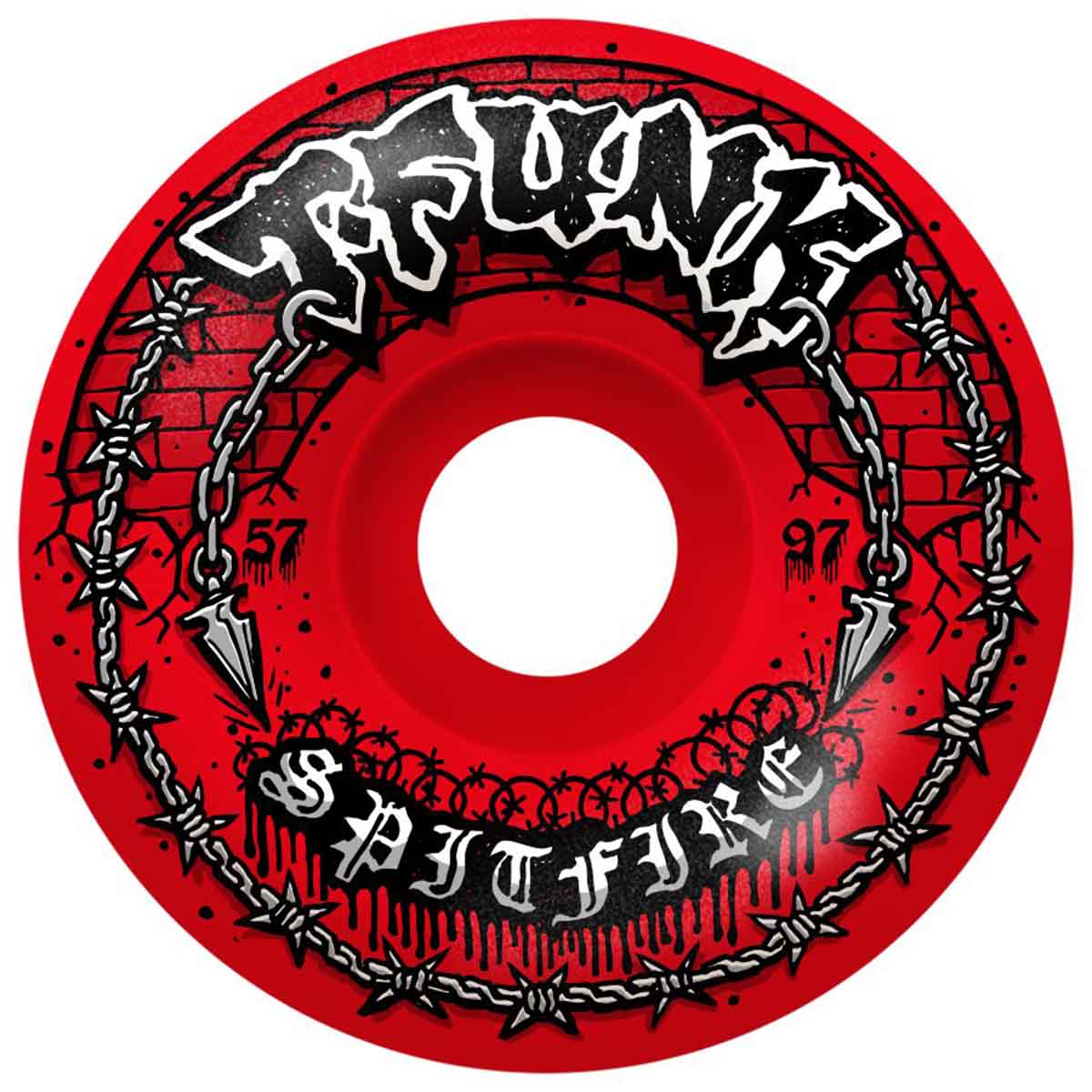 Spitfire F4 T-Funk Raw Radial Full 57MM 97A Skateboard Wheels