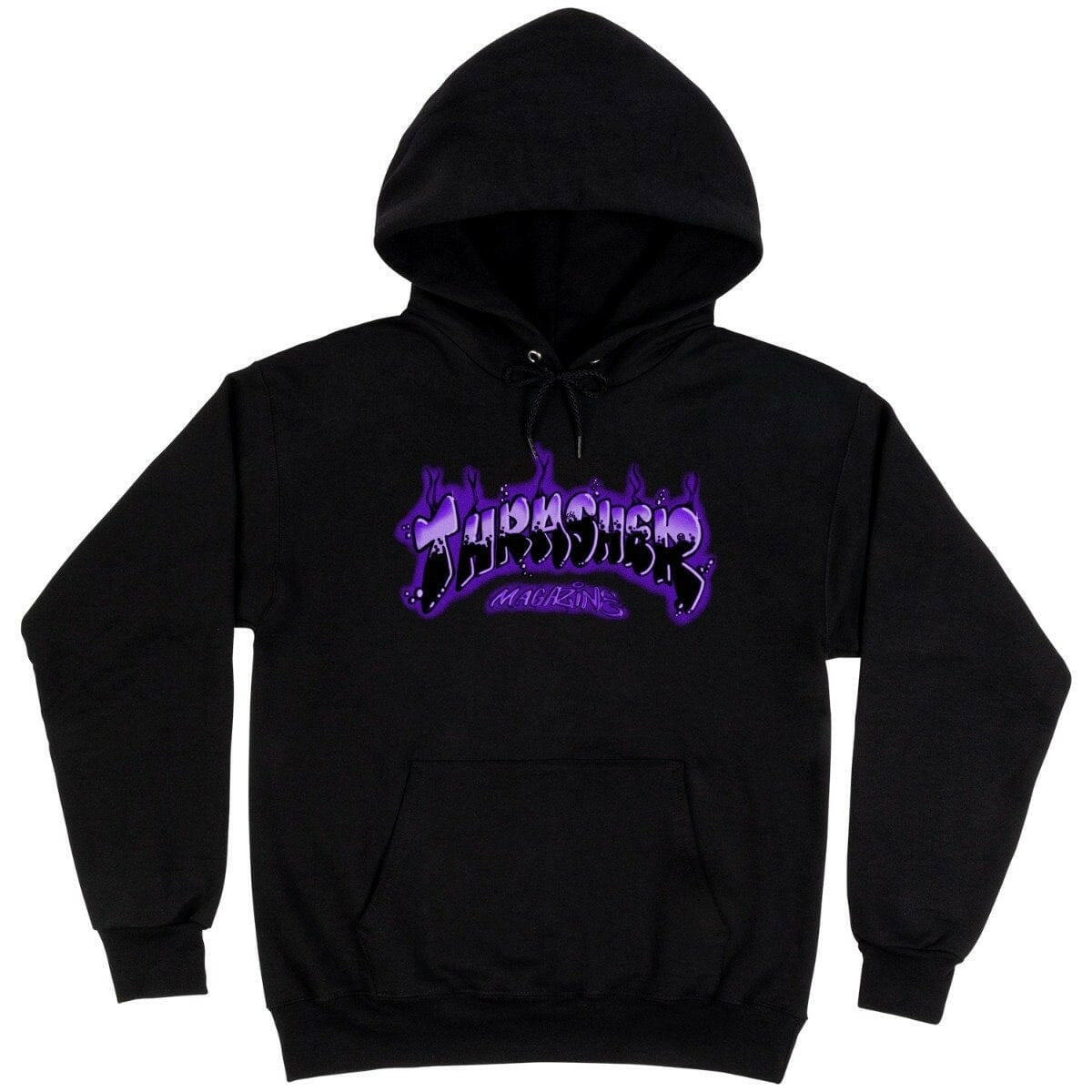 Thrasher - Airbrush Hoodie Black/Purple.