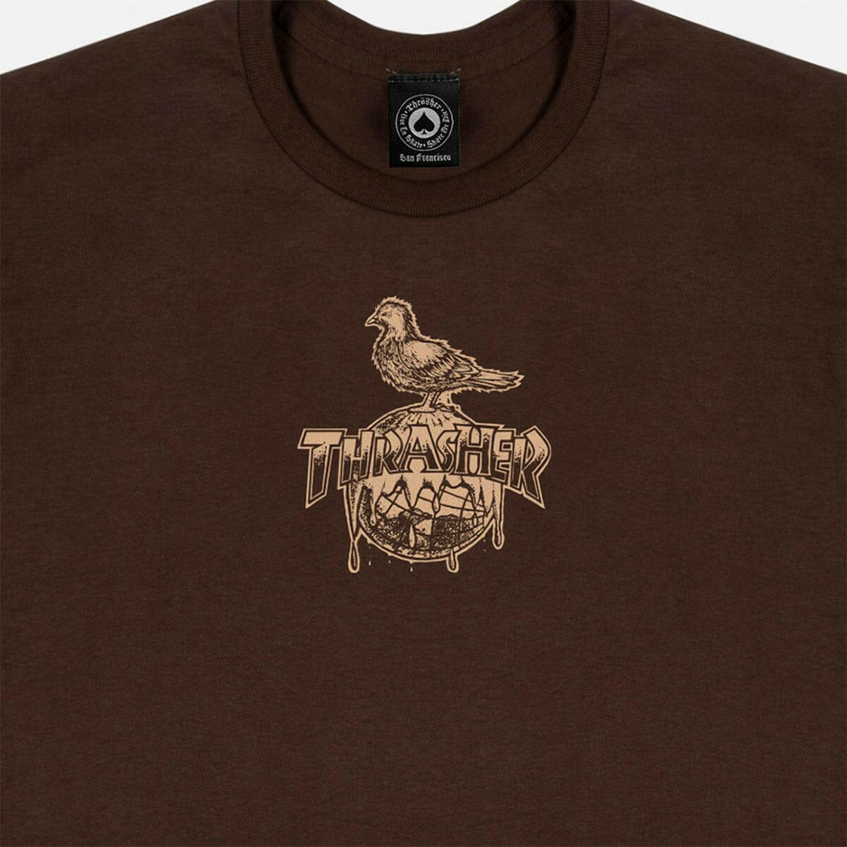 Thrasher - Anti Hero Cover The Earth Tee Dark Chocolate.
