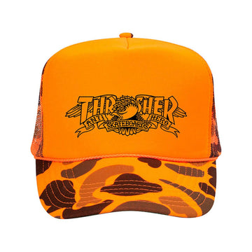 Thrasher - Anti Hero Mag Banner Trucker Orange Camo.