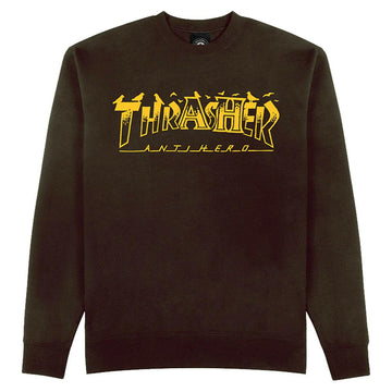 Thrasher - Anti Hero Pigeon Mag Crew Dark Chocolate.