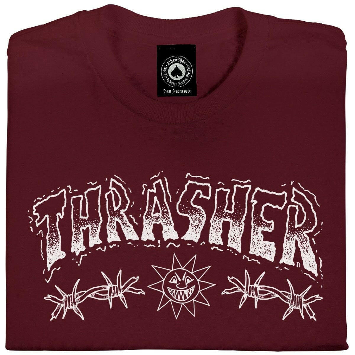 Thrasher - Barbed Wire L/S Tee Maroon.