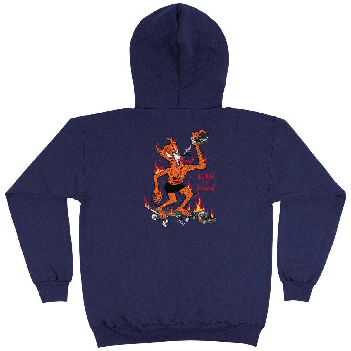 Thrasher - Burn It Down Hoodie Navy.