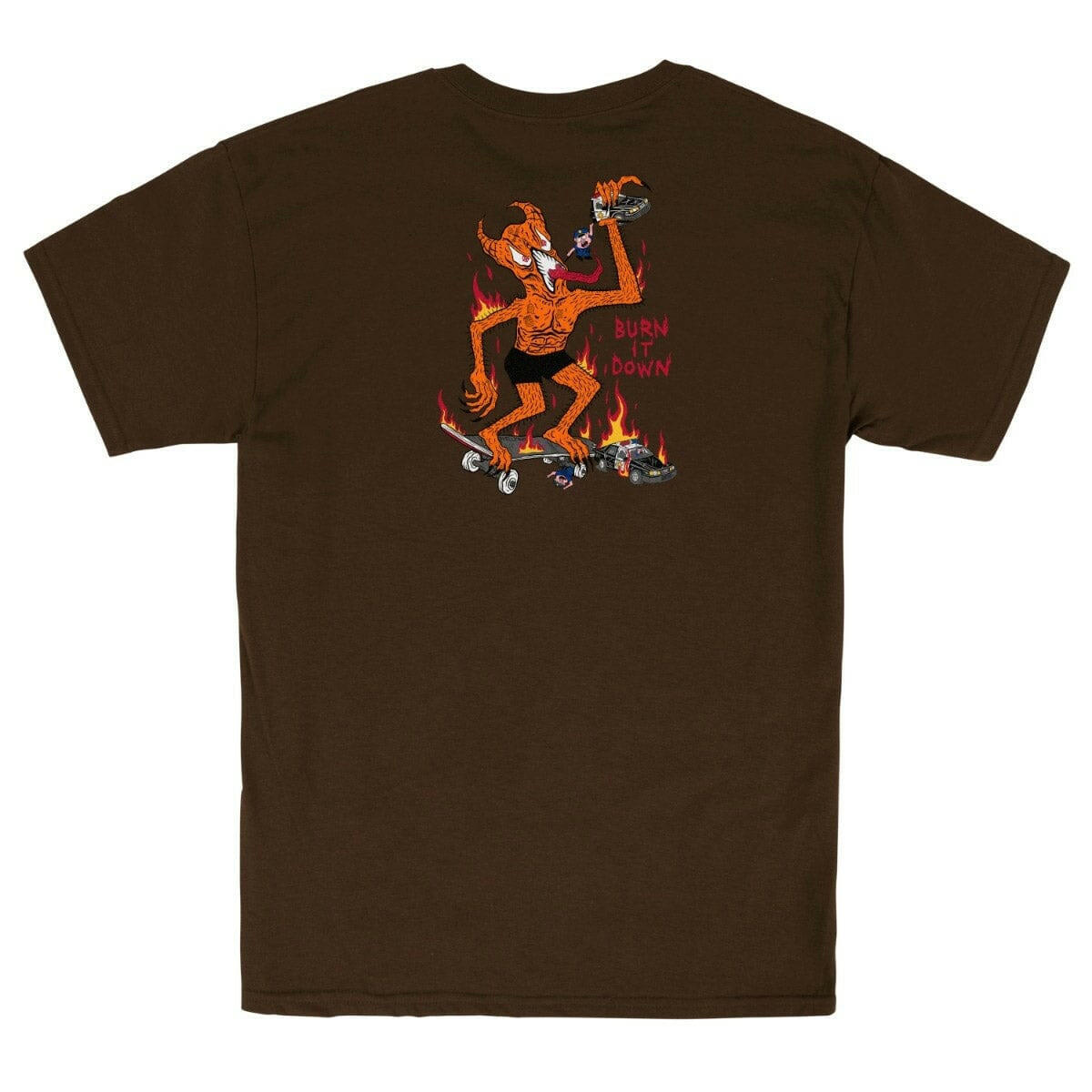 Thrasher - Burn It Down Tee Dark Chocolate.