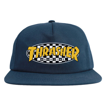 Thrasher Checkered Oval Snapback Navy