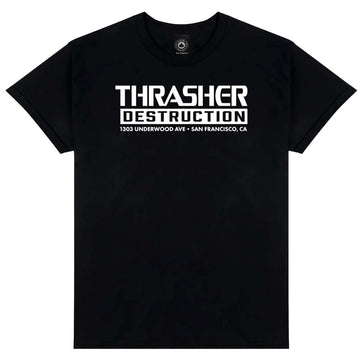 Thrasher Destruction Tee Black Front