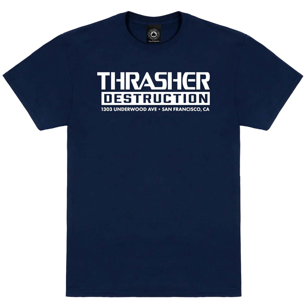 Thrasher Destruction Tee Navy Front
