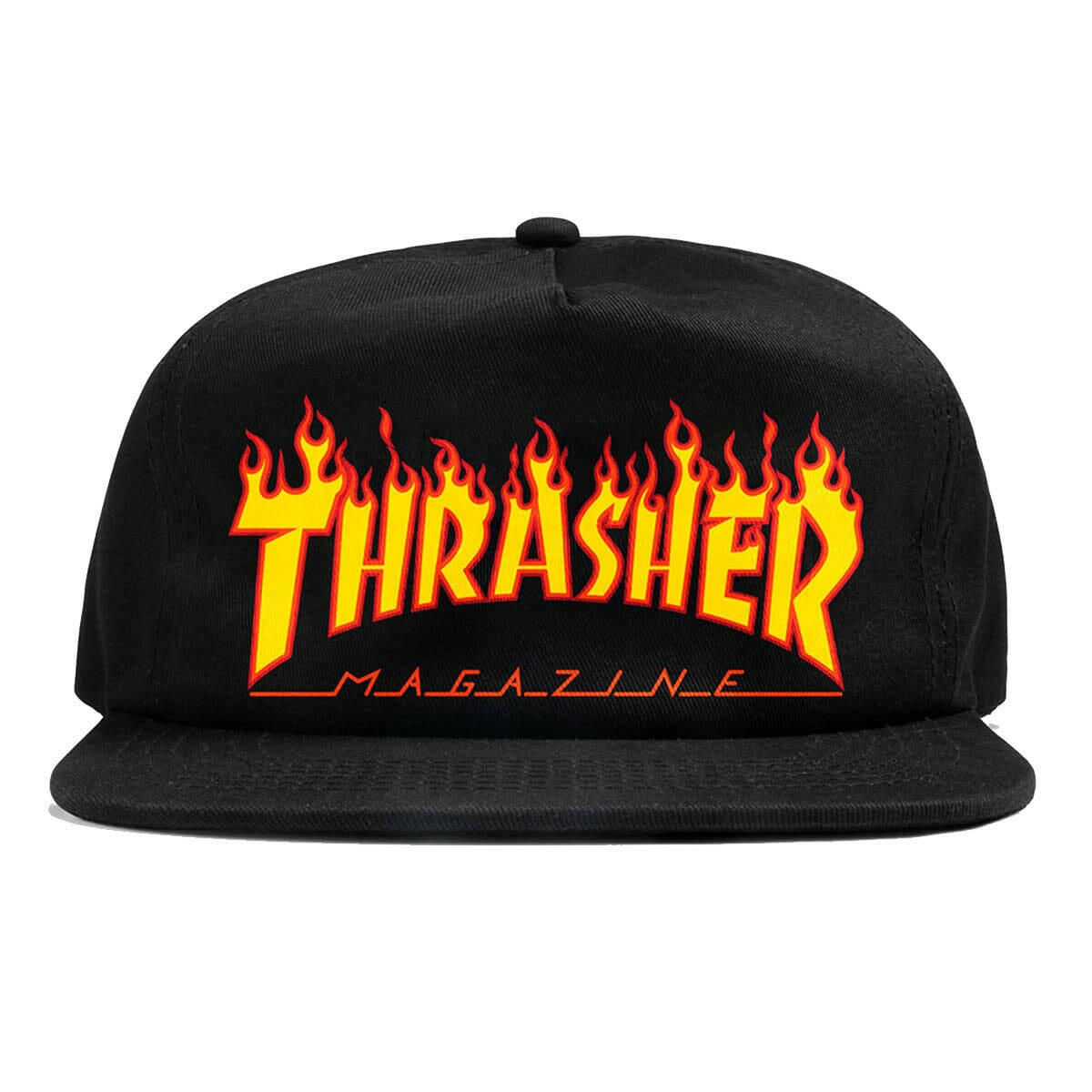 Thrasher Flame Logo Snapback Black.