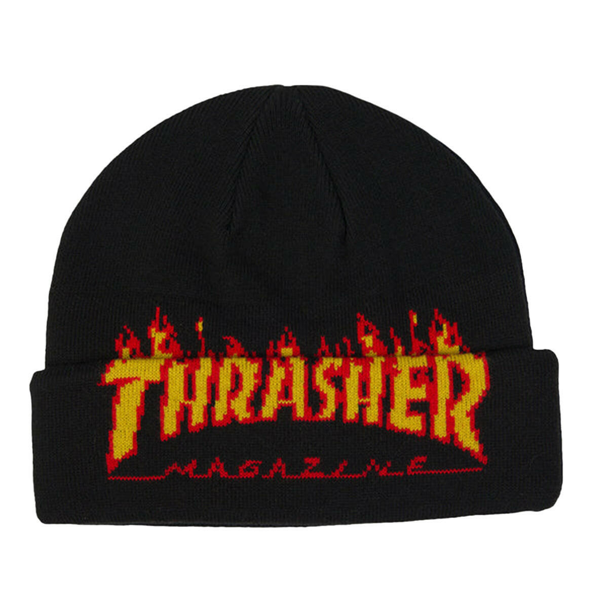 Thrasher - Flame Fold Beanie Black.