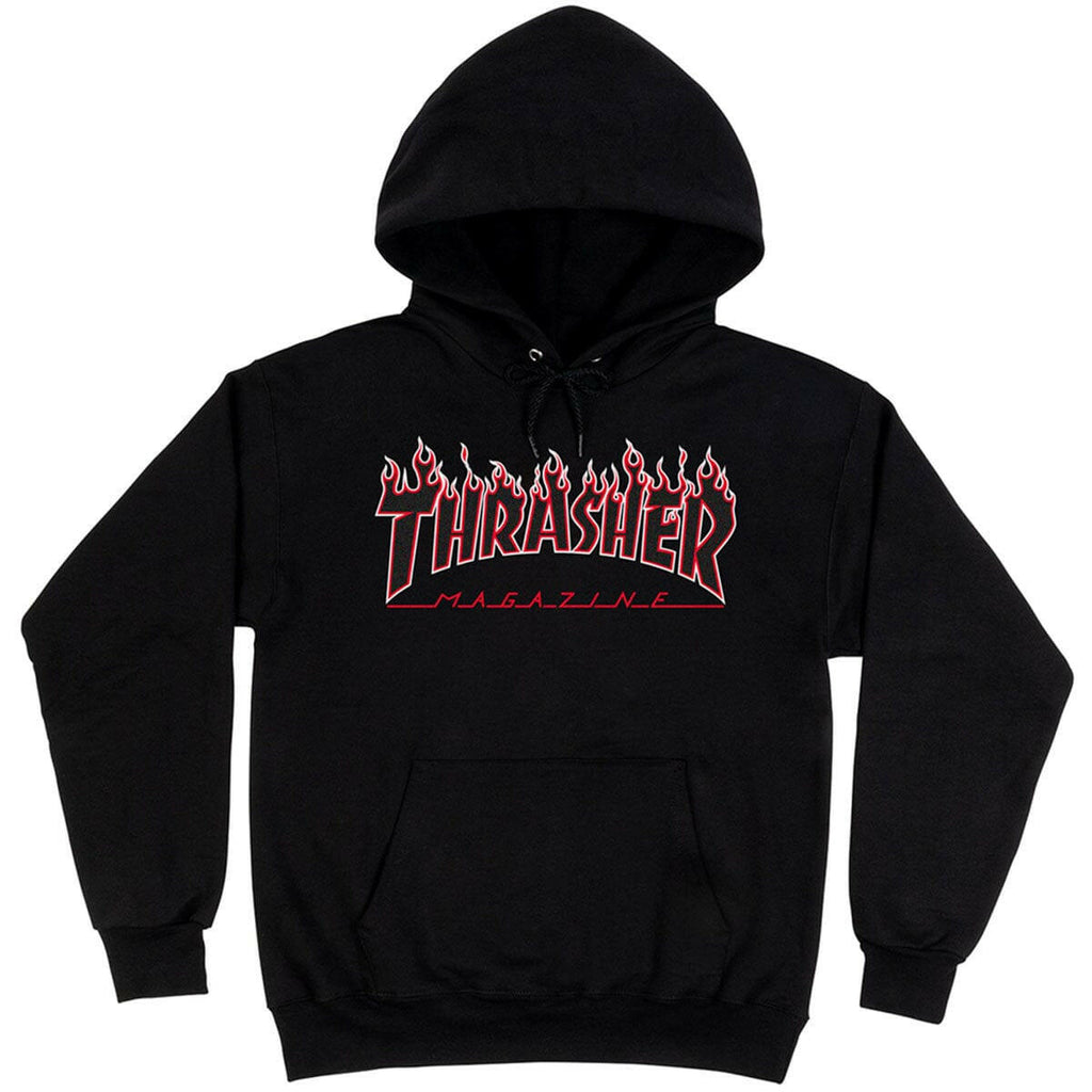Thrasher - Flame Hoodie Black/Red | OCD Skate Shop