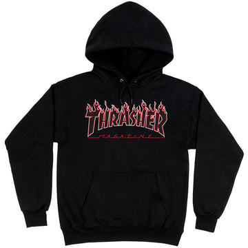 Thrasher - Flame Hoodie Black/Red.
