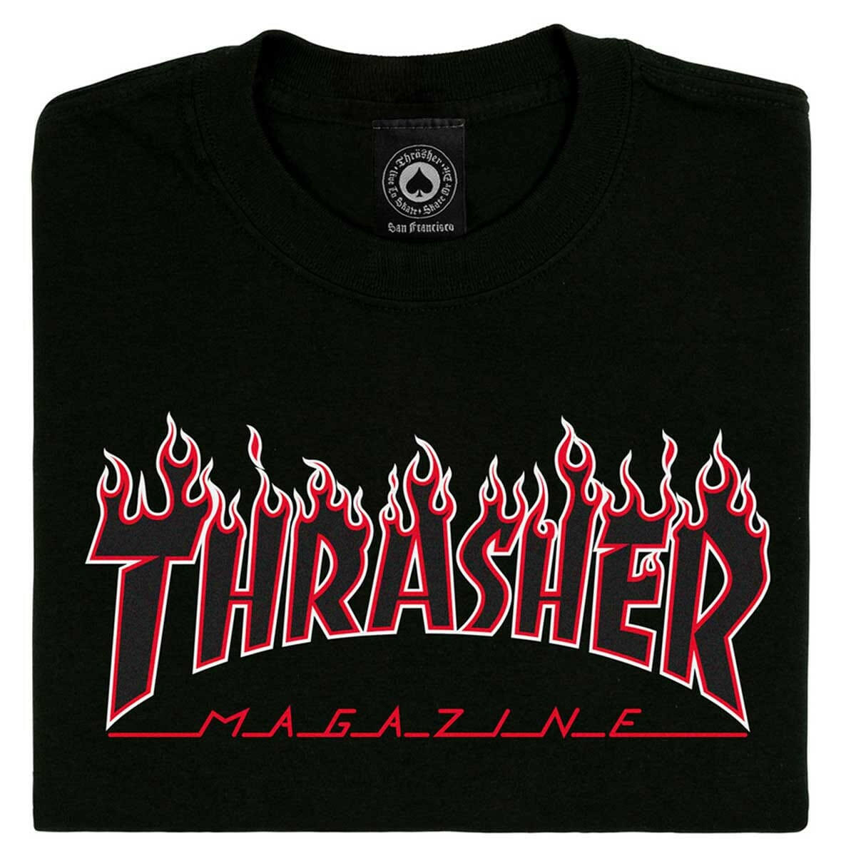 Thrasher - Flame Longsleeve Tee Black/Red.