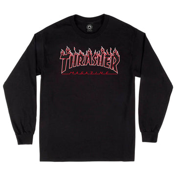 Thrasher - Flame Longsleeve Tee Black/Red.