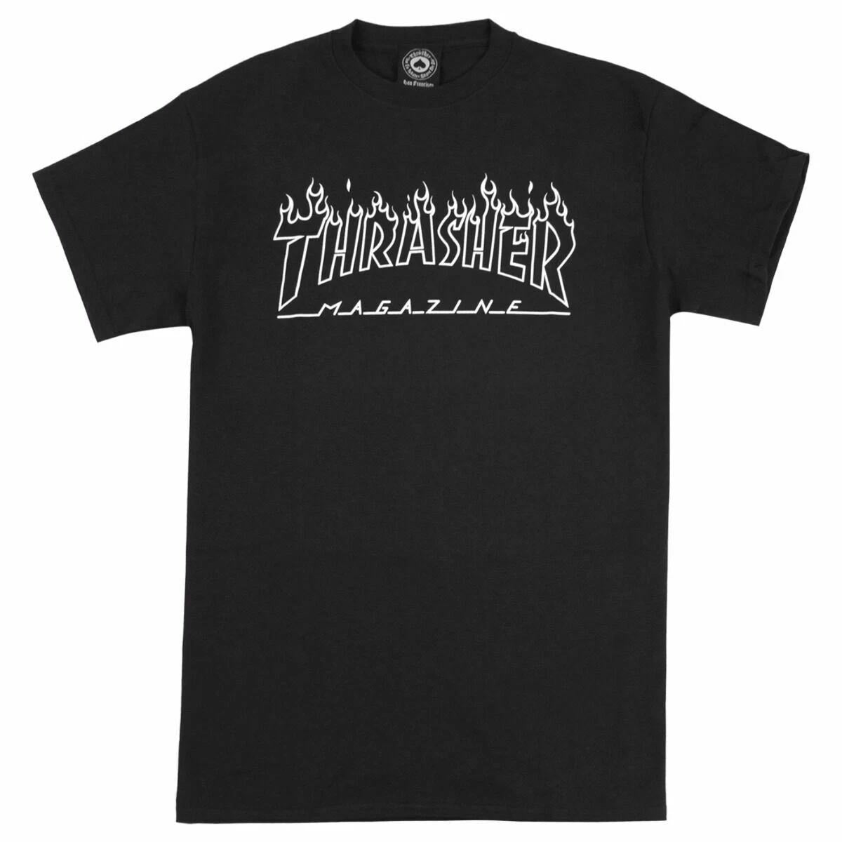 Thrasher - Flame Outline Tee Black