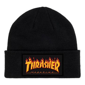 Thrasher - Flame Patch Beanie Black.