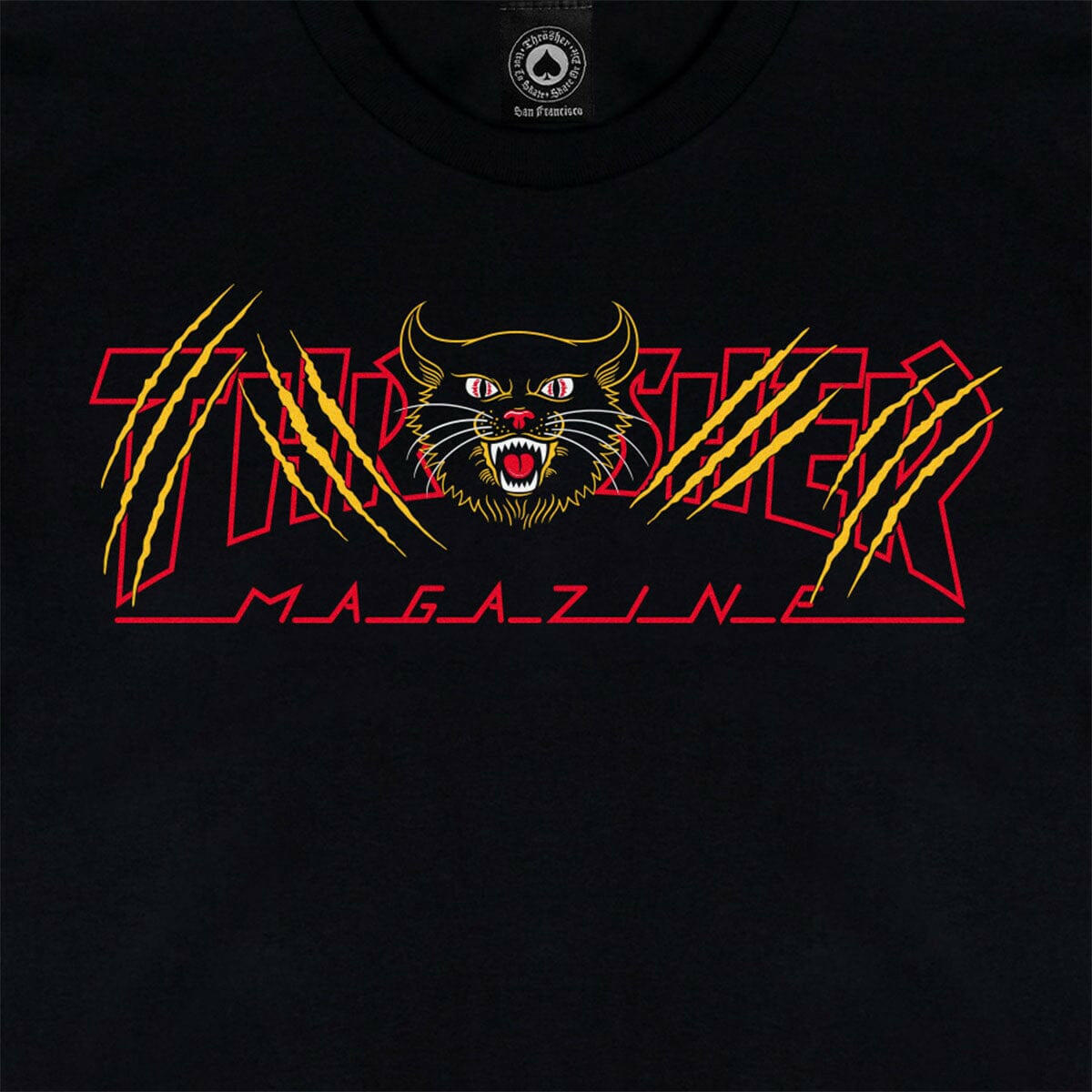 Thrasher - Gato Tee Black.