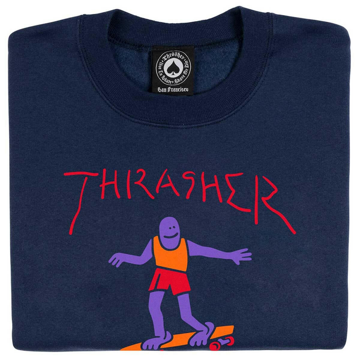 Thrasher - Gonz Fill Crew Navy.