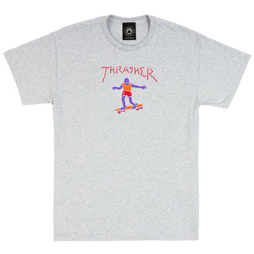 Thrasher - Gonz Fill Logo Tee Ash Grey.