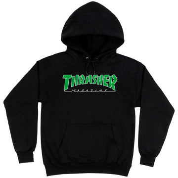 Thrasher - Outlined Hoodie Black/Green.