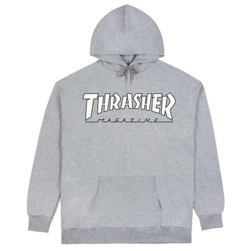 Thrasher - Outlined Hoodie Grey/White.