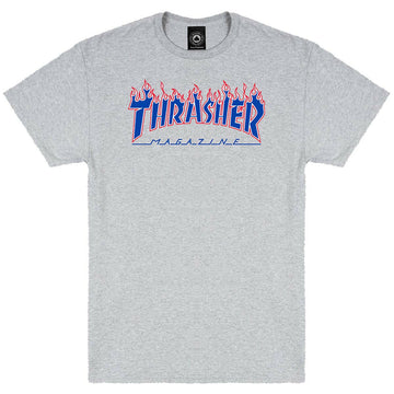Thrasher - Patriot Flame Youth Tee Ash.